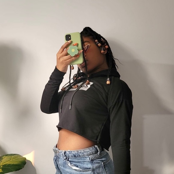 RECKLESS Black Cropped Hoodie - Picture 3 of 3